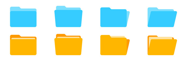 File folder vector icon set. Folders icon collection. File folder button design. - obrazy, fototapety, plakaty