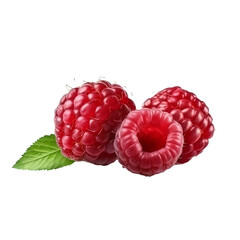 raspberries isolated transparent background