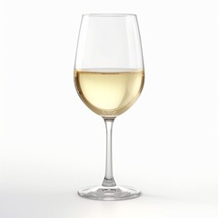 glass of white wine on white