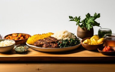  Brazilian food on a wooden table 