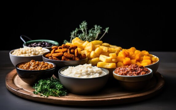 Brazilian food on a wooden table 