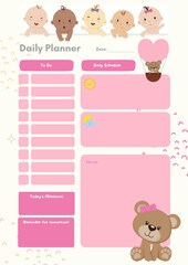 Baby planner digital planning insert sheet printable page template