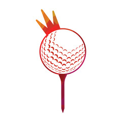 Golf ball with crown vector illustration
