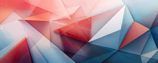 minimalistic abstract background with overlapping triangles, creating a sense of harmony and balance panorama