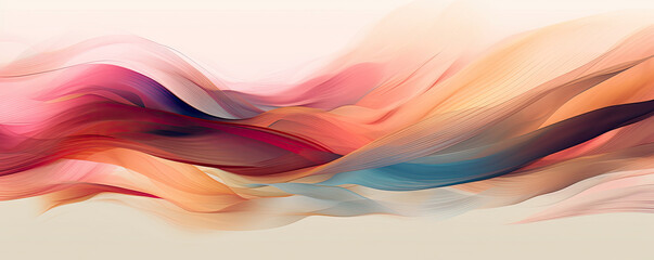 Obraz premium minimalistic abstract background with a single brushstroke, representing fluidity and artistic expression panorama