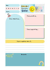 Positive planner digital planning insert sheet printable page template