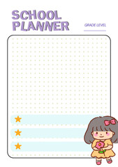 School planner digital planning insert sheet printable page template
