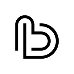 Letter B or BD creative monogram logo