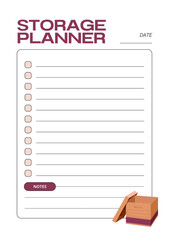 Storage case planner digital planning insert sheet printable page template