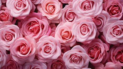 Pink roses that are close together, create a captivating display of delicate beauty and romantic charm.