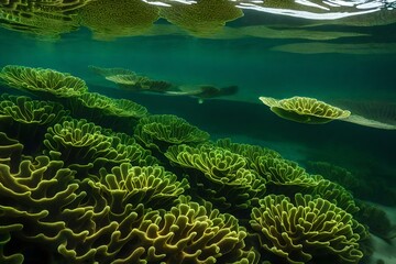 Seaweed, super relistic noiseless underwater nature.