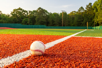 Baseball and field for sports background image with copy space