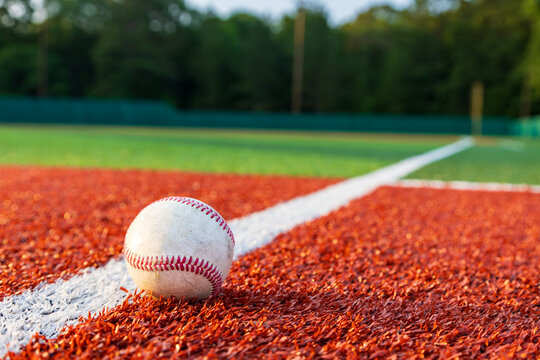 Baseball and field for sports background image with copy space