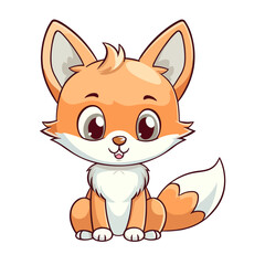 Cute Fox Vector Cartoon Character: Perfect for Children's Products and Nature-themed Designs