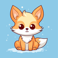 Obraz premium Cute Fox Vector Cartoon Character: Perfect for Children's Products and Nature-themed Designs