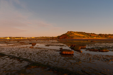 Rocks and Long Reef Headland view, Sydney, Australia.