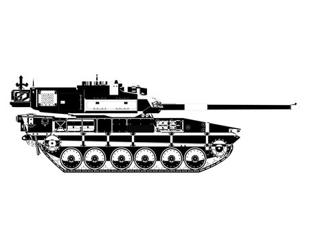 black and white tank side view clip art preview