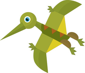 Cartoon dinosaur pterodactyl or other dino bird isolated illustration for children © honeyflavour