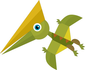 Cartoon dinosaur pterodactyl or other dino bird isolated illustration for children © honeyflavour
