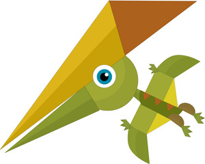 Cartoon dinosaur pterodactyl or other dino bird isolated illustration for children © honeyflavour