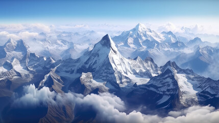 Fototapeta na wymiar The grandeur and beauty of the Himalayan mountains and nature in sunlight Ai Generative