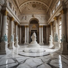 Hall with statues