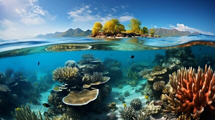 Colorful marine ecosystem in the Great Barrier Reef