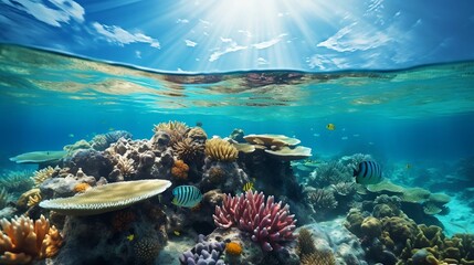 Fototapeta na wymiar Vibrant marine paradise teeming with underwater life