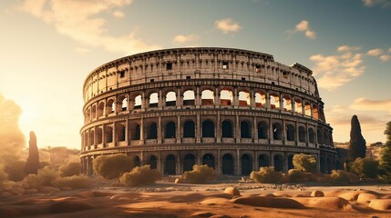 Fototapeta na wymiar Captivating scene featuring the timeless beauty of the Italian Colosseum