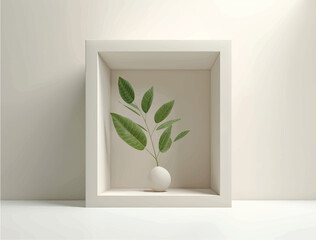 White Tree pot in white background. minimal concept idea creative. monochrome. 3D render.

