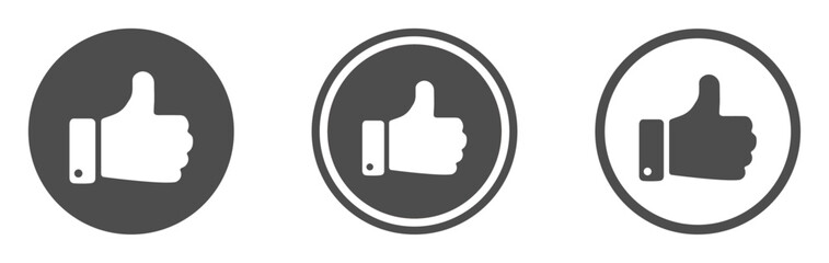  Thumbs up like, love, approve vector icons