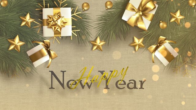 Happy New Year, Greeting Card. The video of this image is in my portfolio.		