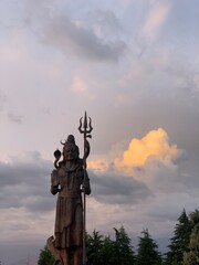 statue of lord shiv in mountains