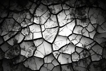 Black & White Photo of an Aging, Cracked Surface - Perfect for Design Projects! Generative AI