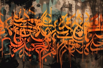 Beautiful Brown and Black Arabic Calligraphy Wallpaper - Perfect for Home Decor Generative AI