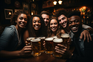 group of people in bar