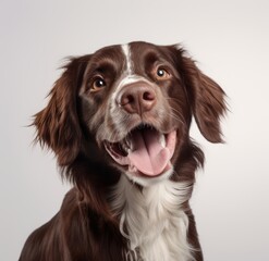 White Background Dog Portrait: Crisp UHD Quality for Stock Photos Generative AI