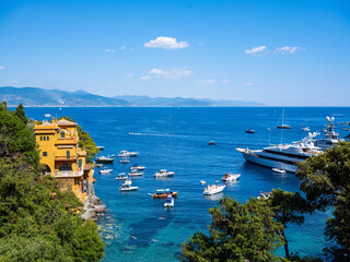 Luxury boats in the port of Portofino, Liguria, Italy