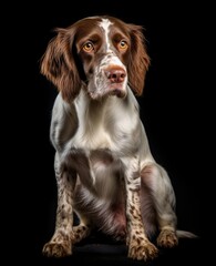 Adorable Female East Yorkshire Springer Spaniel Sitting on the Grass Generative AI
