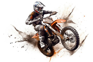 Dirt bike rider, Supercross, Sport concept, nice action of motorcycle jump