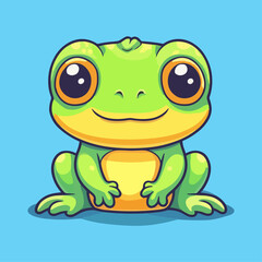 Fototapeta premium Cute Frog Cartoon Vector Illustration for Children's Products, Sublimation Printing and More