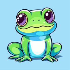 Obraz premium Cute Frog Cartoon Vector Illustration for Children's Products, Sublimation Printing and More