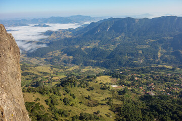 Fototapeta na wymiar valley in the mountains of Serra da Mantiqueira, in Sao Bento do Sapucai city, Brazil