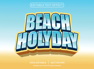 beach holyday 3D editable text effect