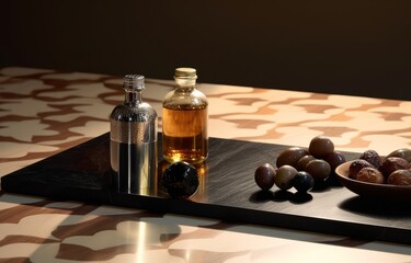Obraz na płótnie Canvas Argan Oil and Dates - A Delicious Combination for a Healthy Lifestyle! Generative AI