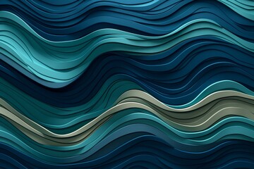 Obraz premium Vibrant Teal & Blue Fabric Waving in Soft Motion - Perfect Background for Your Design! Generative AI