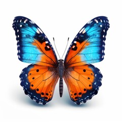 Bright Blue Orange Butterfly Vector - Perfect for Graphic Design Projects! Generative AI