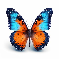 Obraz premium Bright Blue Orange Butterfly Vector - Perfect for Graphic Design Projects! Generative AI
