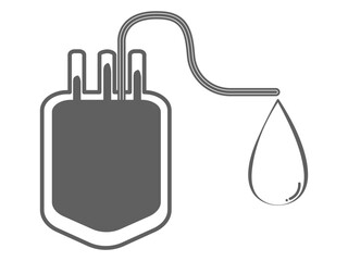 Fototapeta premium black white anemia icon, blood bag icon design