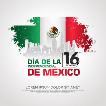 Mexico independence day greeting card template.